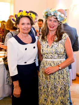 Principesa Sofia și ambasadoarea Anna Hällerman la recepția de Ziua Națională a Suediei. FOTO: Daniel Angelescu, Casa Majestății Sale