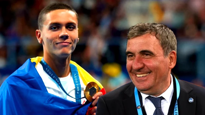 Hagi l-a lăudat pe David Popovici Foto/Colaj Profimedia-Facebook