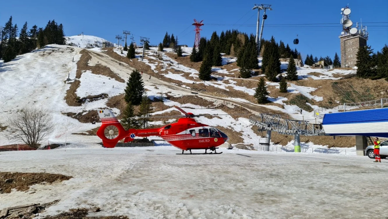 Elicopterul SMURD intervine la Telescaunul din Sinaia FOTO Primăria Sinaia