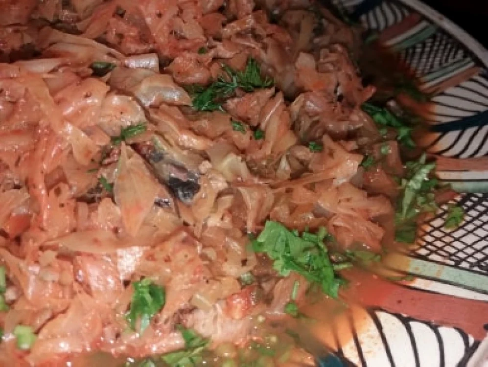 Varza cu carne de peşte