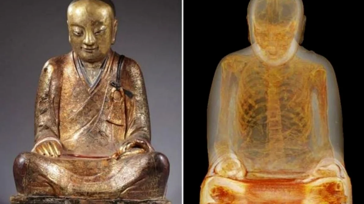 Mumia unui călugăr, descoperită într o statuie a lui Buddha veche de 1 000 de ani jpeg