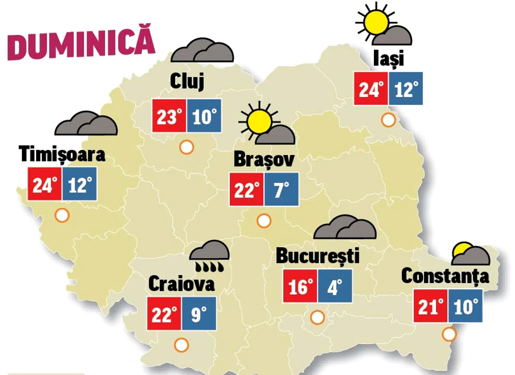 Vremea este caldă în majoritatea regiunilor ţării