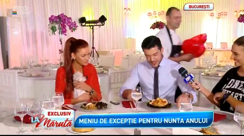 Bianca şi Victor au degustat meniul pe care îl vor avea la nuntă (captură: PRO TV)