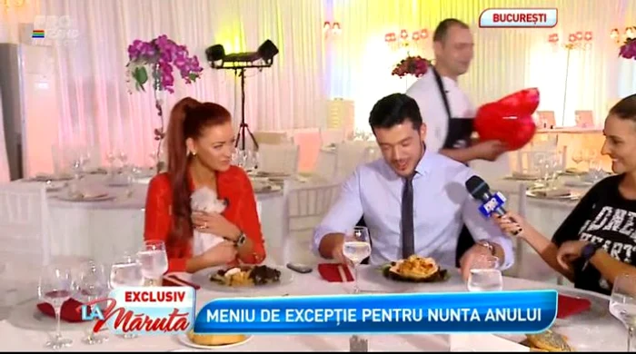 Bianca şi Victor au degustat meniul pe care îl vor avea la nuntă (captură: PRO TV)