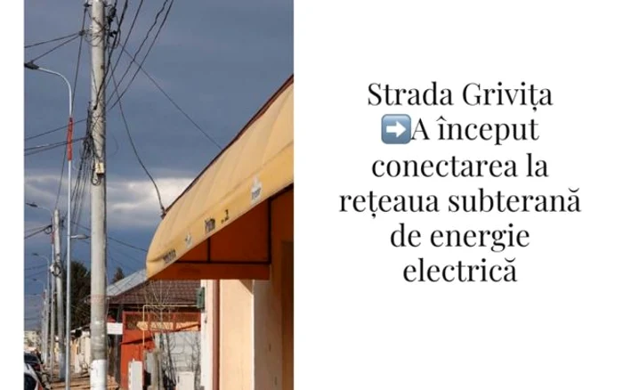 Pe strada Griviţa a început conecarea la reţeaua subternaă de energie electrică FOTO Facebook/PMC