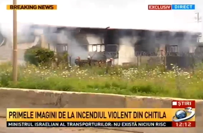 Pompierii intervin cu şapte autospeciale