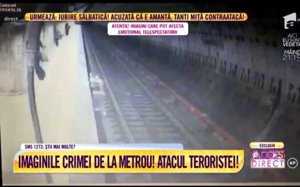 Toate posturile de ştiri au difuzat, în buclă, imagini cu crima de la metrou