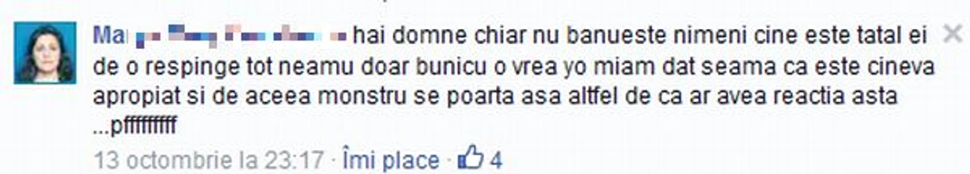 Fanii tinerei presupun că tatăl Vioricăi este chiar bunicul