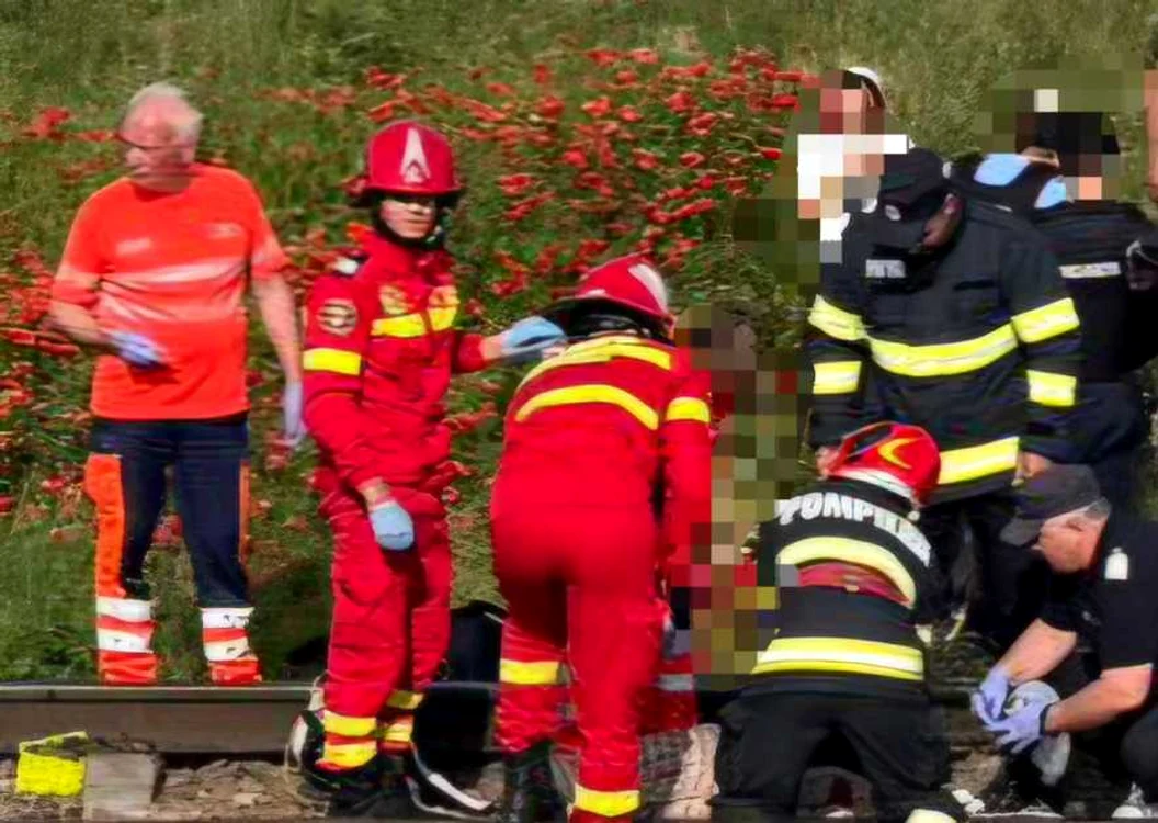 Accidentul feroviar a avut loc în zona Fetești FOTO: ISU Ialomița