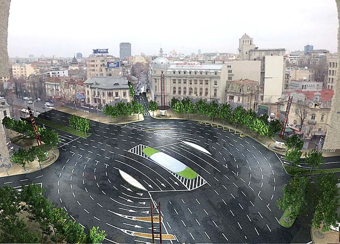 Piaţa Romană. Intersecția de la Romană se va putea traversa doar prin viitorul pasaj subteran