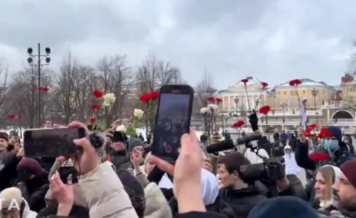 Protest soțiile militarilor ruși la Moscova FOTO Captură Twitter/Nexta