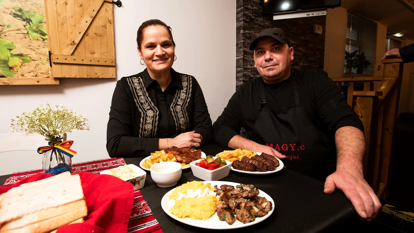 Geanina Dobrin și Marian Chirea, propietarii unui restaurant din Anglia / Foto: The Lincolnite