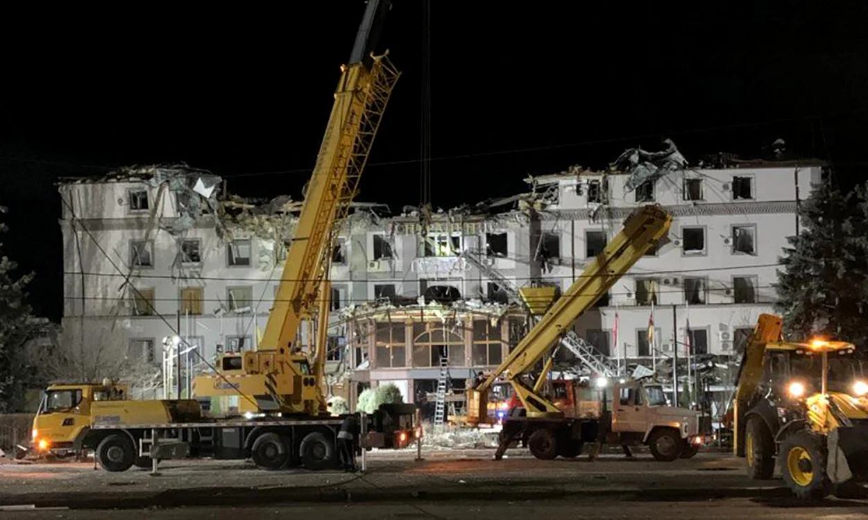 Atac la un hotel din Ucraina FOTO Profimedia