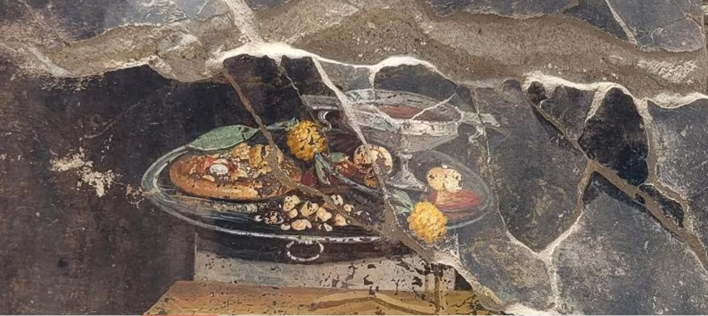 Tabloul cu „pizza”, vechi de 2.000 de ani FOTO Ministero della Cultura