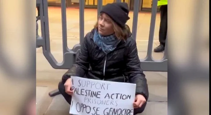 Greta Thunberg au venit să susțină organizația Palestine Action (Foto: captură video)