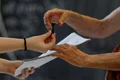 Nicușor Dan la vot. FOTO Inquam Photos / Octav Ganea