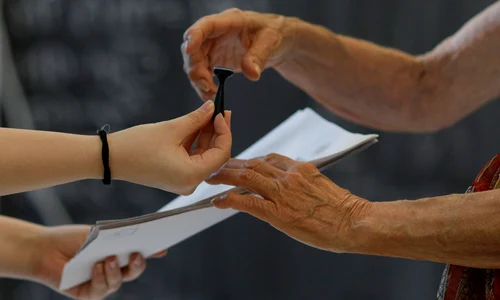 Nicușor Dan la vot. FOTO Inquam Photos / Octav Ganea