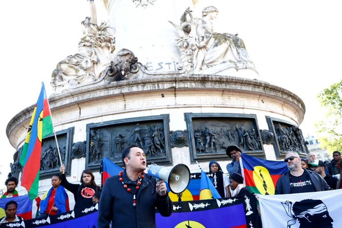 Proteste de solidaritate cu poporul Kanak ale activiștilor caledonieni la Paris FOTO EPA-EFE