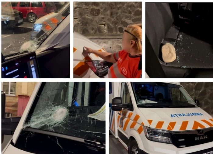 Atac violent asupra unei ambulanțe în Cluj Foto: Dejeanul