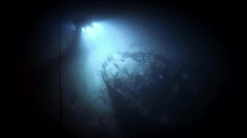 Imaginile realizate de dronele subacvatice arată părți ale navei Teruzuki FOTO: Nautilus