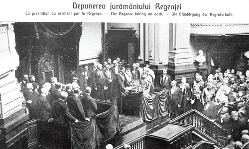 Un copil de 5 ani şi nouă luni devine rege al României – în publicațiile timpului, Mihai are deasupra capului un X, pentru a fi mai ușor reperat