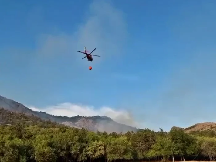VIDEO Zeci de hectare de vegetație, cuprinse de incendiu în Tulcea. A fost solicitat un elicopter Black Hawk