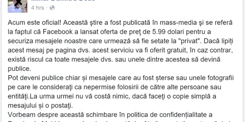 mesaj facebook spam