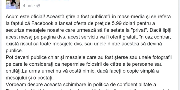 mesaj facebook spam