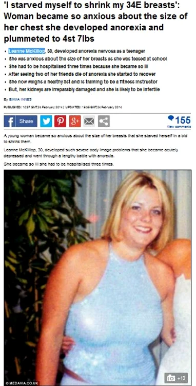 La 17 ani, Leanne era mai plinuţă şi avea sânii uriaşi