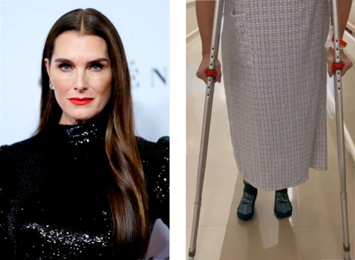 
    Brooke învaţă să meargă cu ajutorul cârjelor  