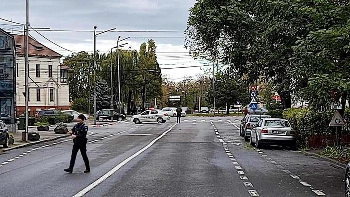 Zona a fost evacuată FOTO IPJ Arad