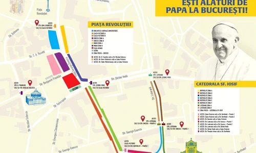 Așa arată harta cu zonele de acces pentru pelerini, în București jpeg