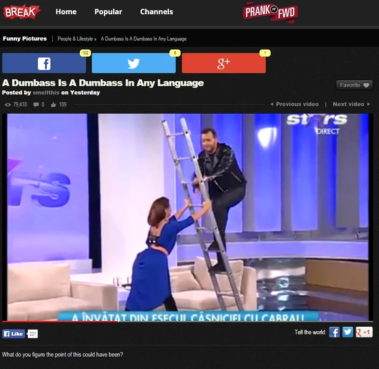 Captură cu articolul de pe break.com