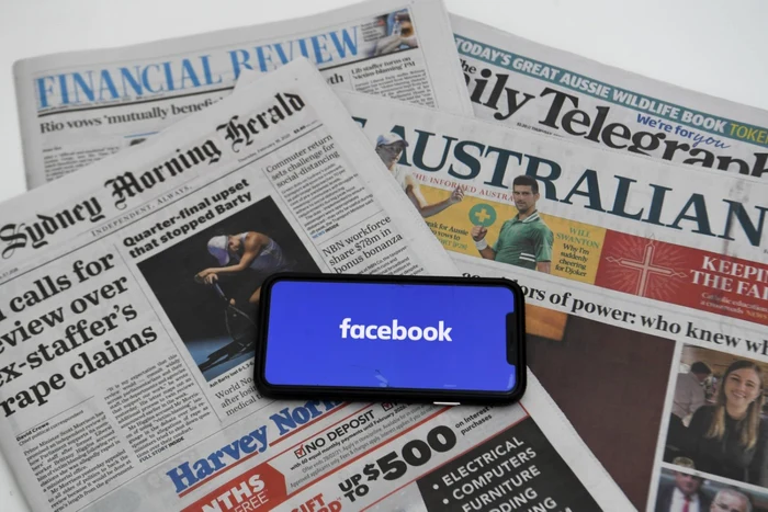 Facebook blocase joi, accesul utilizatorilor australieni la ştiri pe platforma sa ca răspuns la un proiect de lege care prevede că giganţii tehnologici trebuie să plătească pentru conţinutul informativ FOTO EPA-EFE