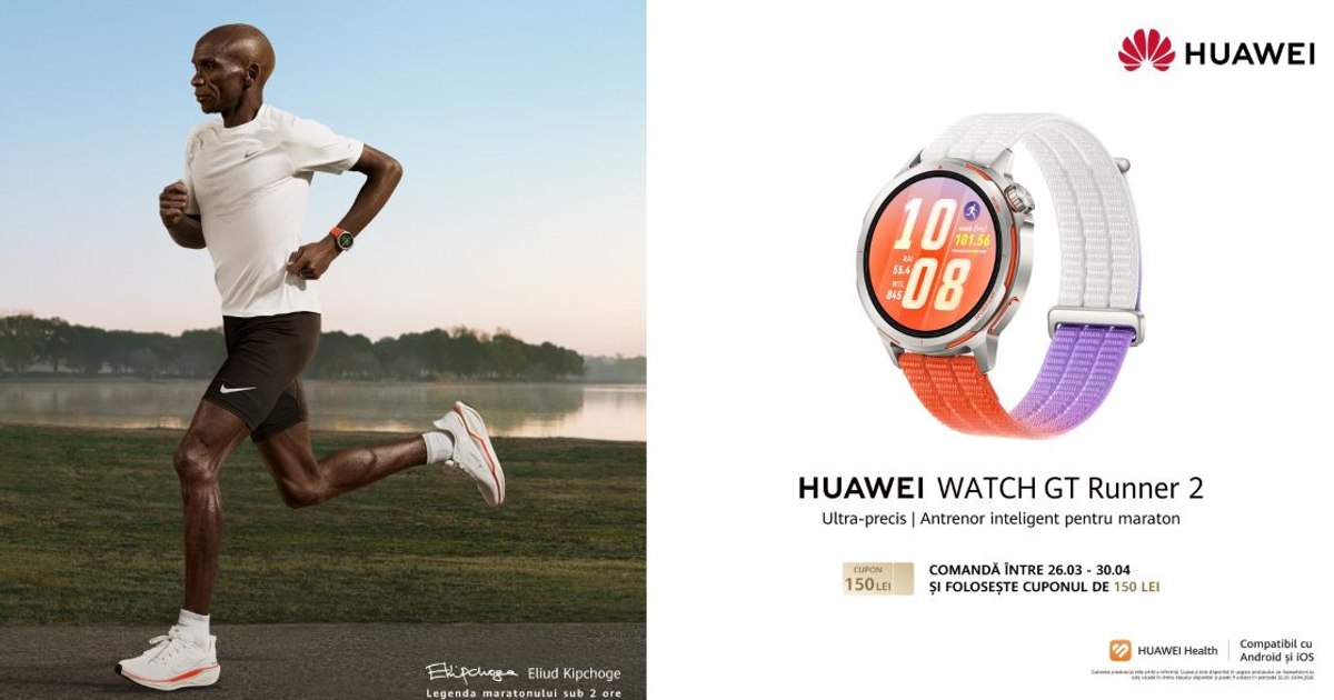 Când inovațiile tehnologice întâlnesc excelența în sport. HUAWEI WATCH GT Runner 2, noul tău partener de alergare