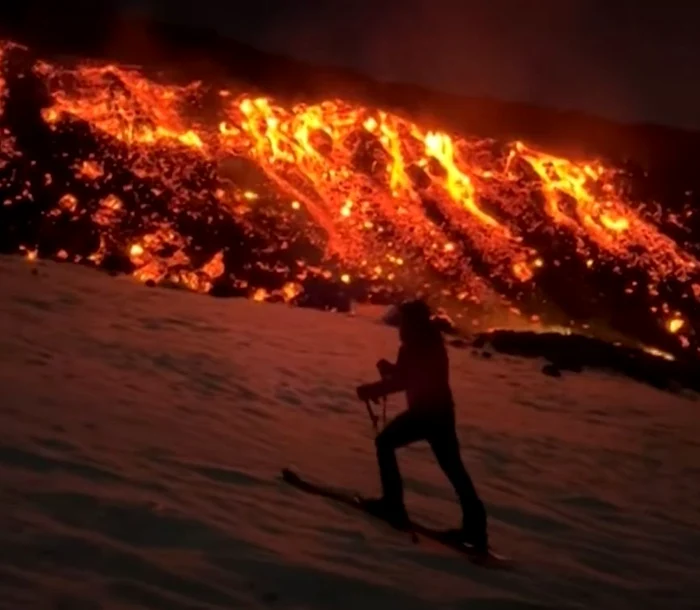 Schiorii profesioniști s-a filmat în timpul aventurii (Foto: captură video)