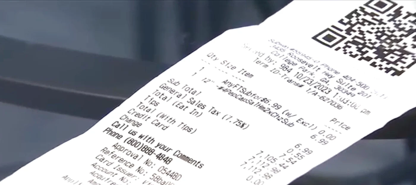 Bonul fiscal al tranzacției făcute de femei (Foto: captură video)