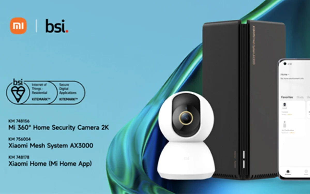 Produse Xiaomi cu acreditare BSI.
