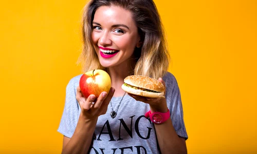portrait happy cheerful young woman with pinklipstick jpg