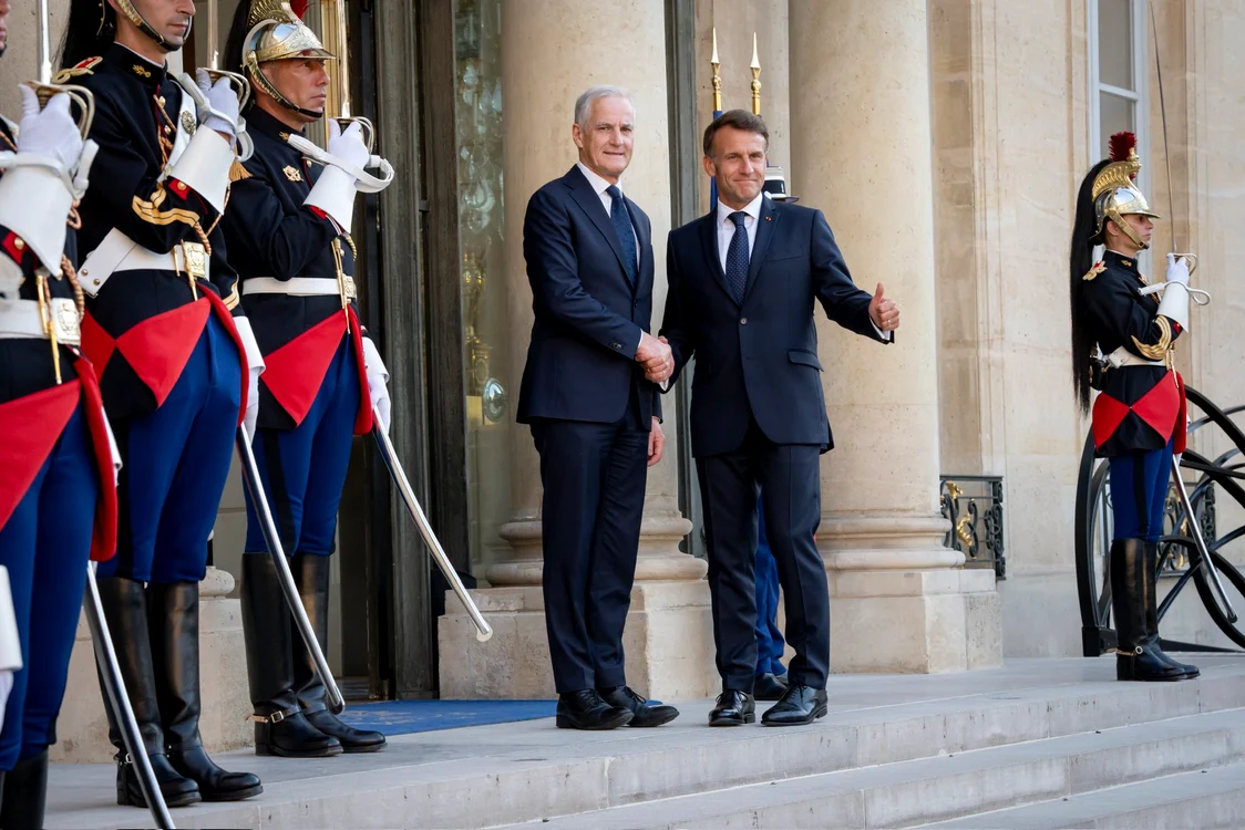 Premierul norvegiei, Jonas Gahr Støre primit de președintele Franței, Emmanuel Macron/FOTO:X