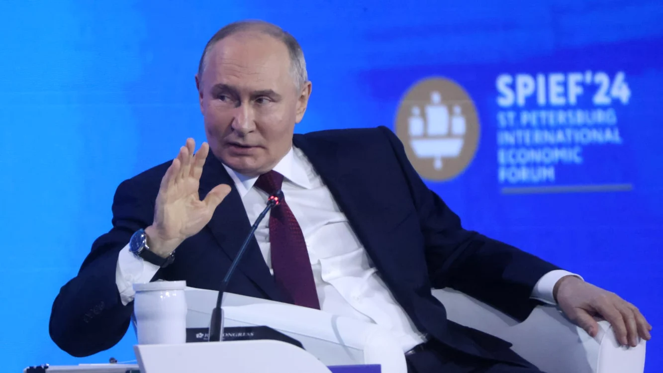 Vladimir Putin la Forumul Economic din 2024 FOTO: X