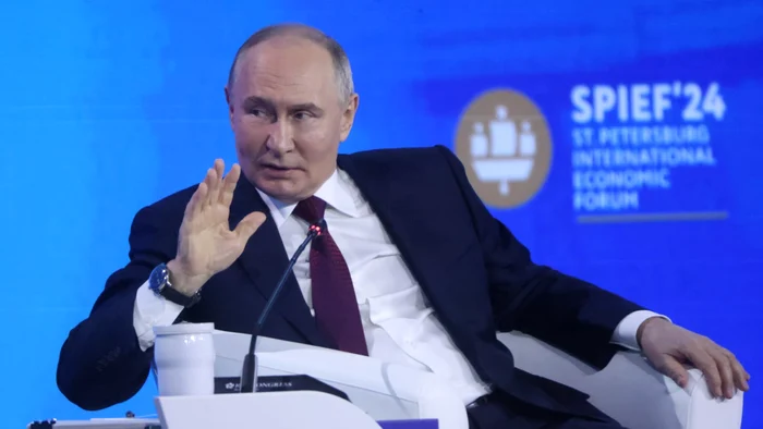 Vladimir Putin la Forumul Economic din 2024 FOTO: X