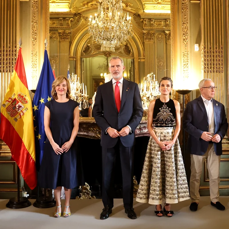 Regina Letizia și Regele Felipe la recepția olimpicilor de la Palatul Zarzuela. FOTO: Casa Majestății Sale