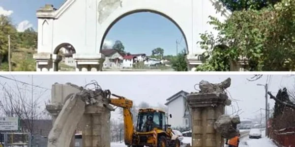 demolare portal intrarea în Cimitirul Evreiesc_foto_Facebook/ Vlad Alexandrescu