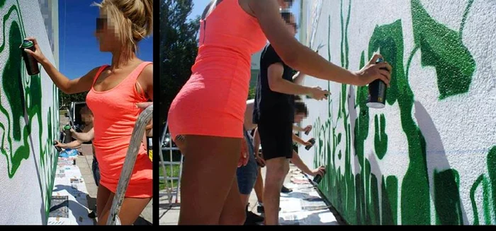 Fetele de la Gdansk mâzgălesc pereţii în lenjerie sumară