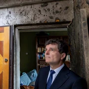 Blocul afectat de drona rusească Foto: Administrația Prezidențială