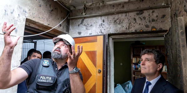 Blocul afectat de drona rusească Foto: Administrația Prezidențială