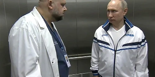 Vladimir Putin s-a întâlnit cu doctorul  Denis Protesenko.confirmat pozitiv cu coronavirus. FOTO Profimedia