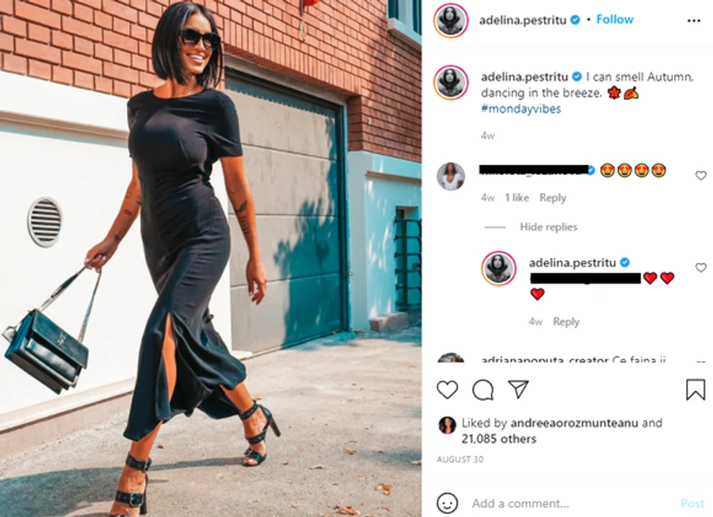 
    Adelina a publicat această poză pe 30 augustfoto: Instagram  
