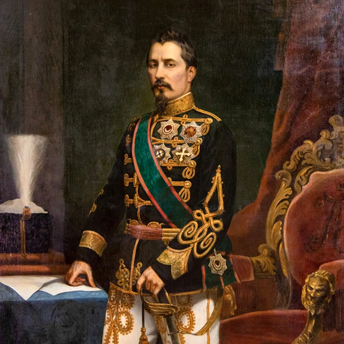 Portretul oficial al lui Alexandru Ioan Cuza, autor Carol Popp de Szathmari (©  Muzeul Național de Istorie a României)